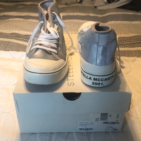 Stella McCartney silver high tops in excellent used condition - Picture 4 of 5